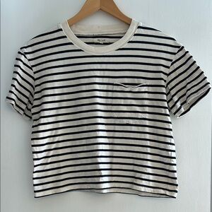Madewell Cotton Cropped Stripe Tee Size Small